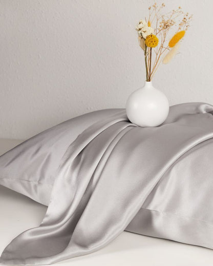 Калъфка за възглавница от естествена коприна – Сребриста