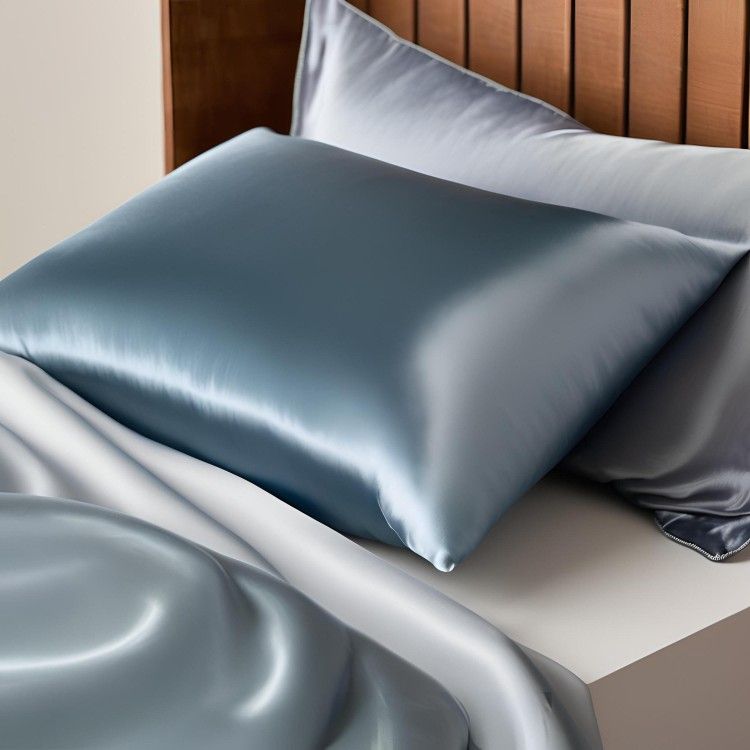 Калъфка за възглавница от естествена коприна – Синьо