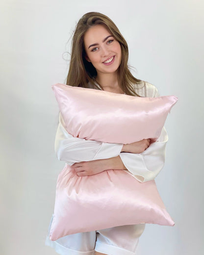 Калъфка за възглавница от естествена коприна – Розово